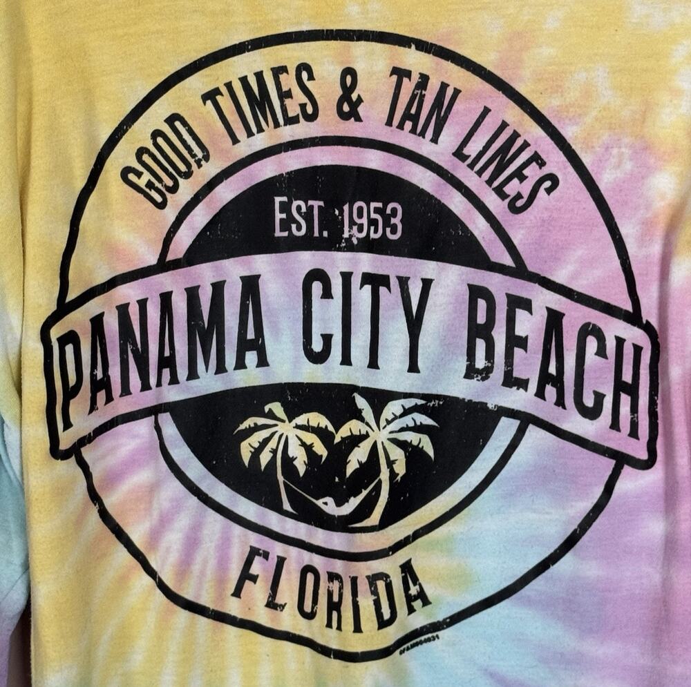 Panama City Beach T-Shirt Women XL Tie Dyed Long Sleeve Florida